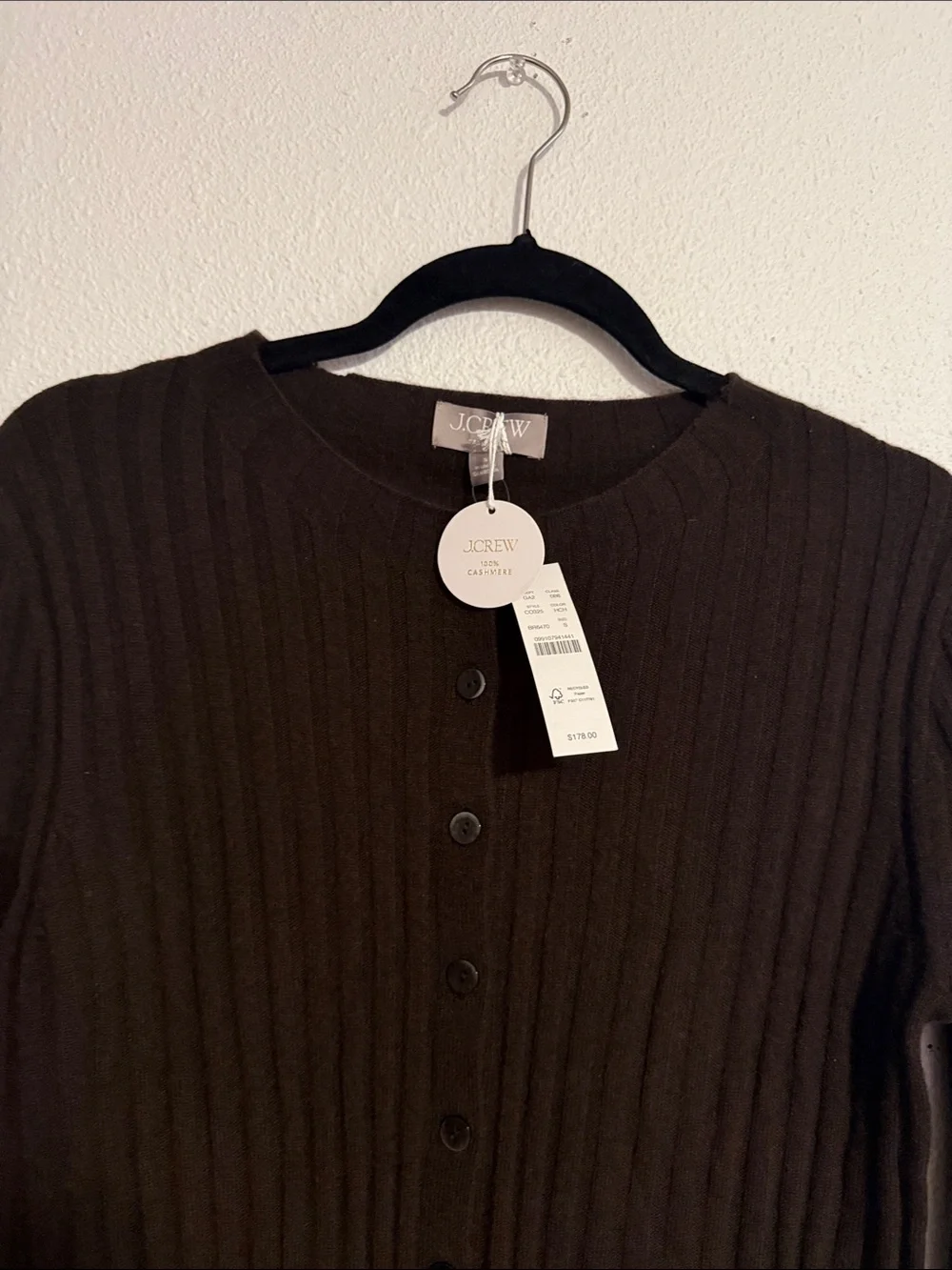 J.Crew Wide-Rib Cashmere Cardigan